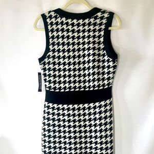 Houndstooth Plaid Knit Dress